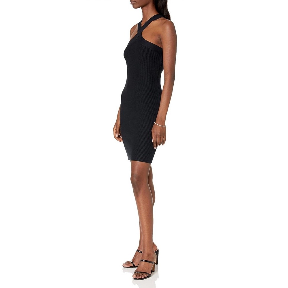 The Drop Women's Brunia Halter Mini‎ Sweater DressColor Black Size XL NWT - Picture 4 of 7